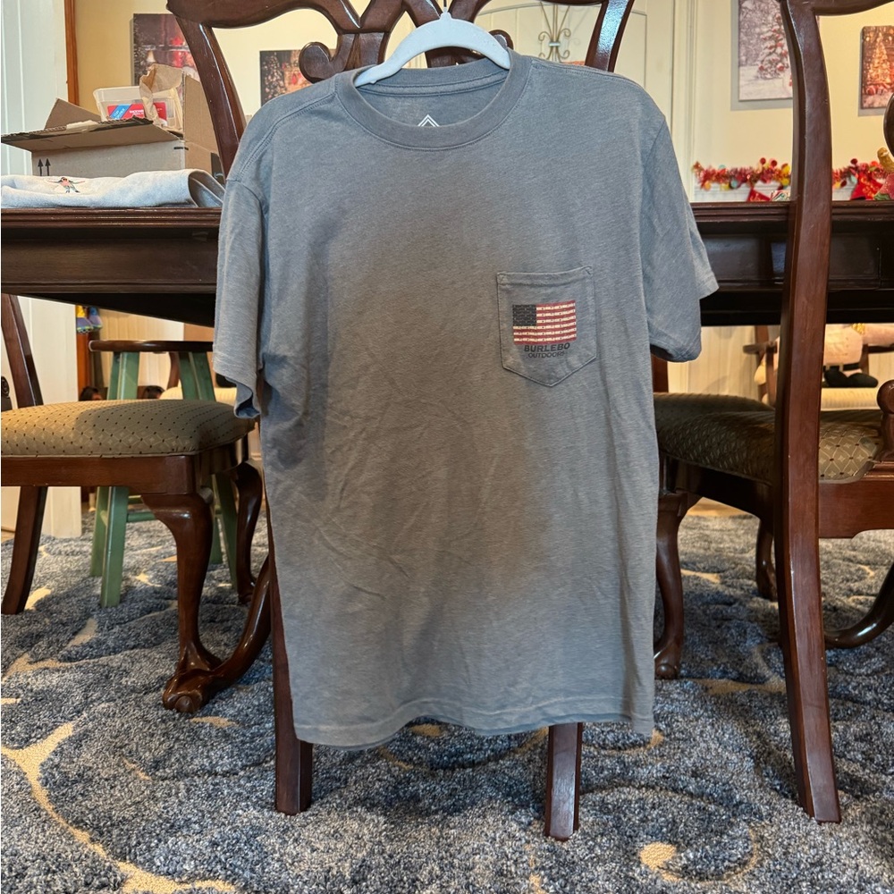 BURLEBO Charcoal Tee with Flag Pocket